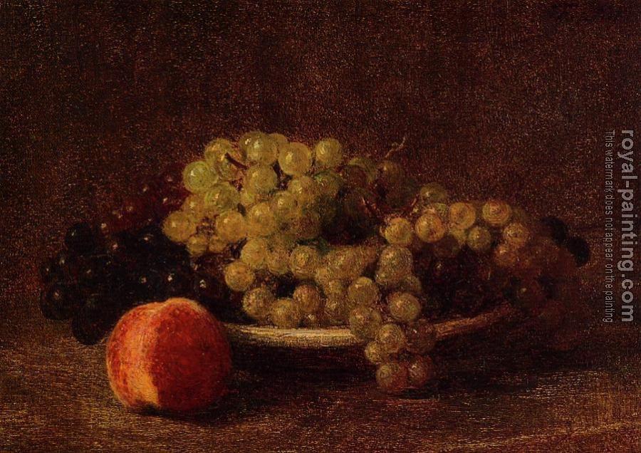 Henri Fantin-Latour : Still Life with Grapes and a Peach